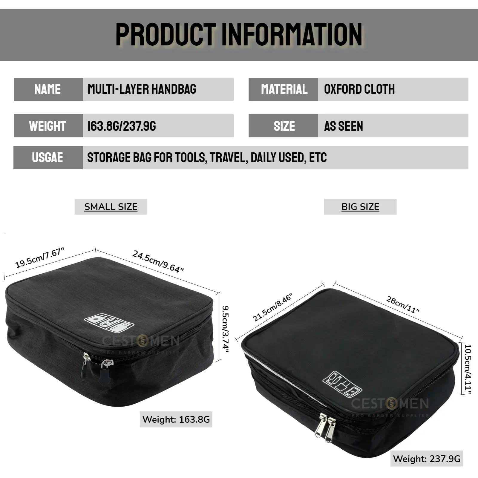 Professional Barber Multi-Layer Storage Handbag Beauty Makeup Tools Storage Bag Large Capacity Backpack For Travel Carry Bags