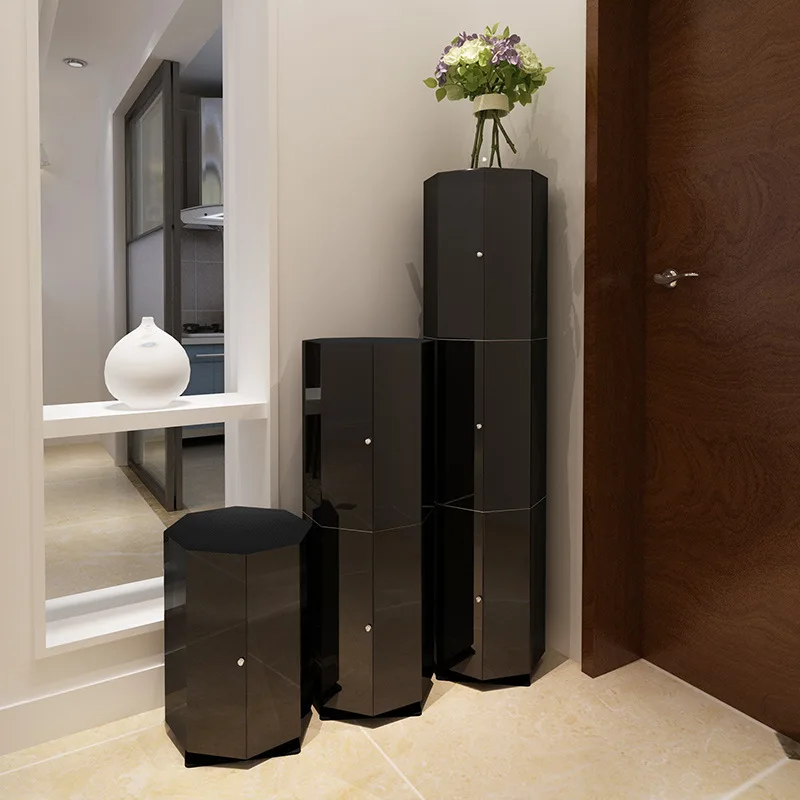 Creative rotating shoe cabinet circular cylindrical staircase storage high home door porch with cabinet door shoe rack