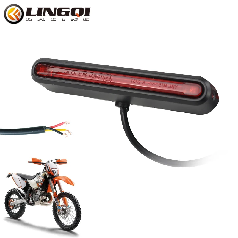 LINGQI RACING Motorcycle Taillights Brake Lights Turn Signal Lamp LED Strips Rear Stop Warning For ATV Kart Dirt Bike Universal