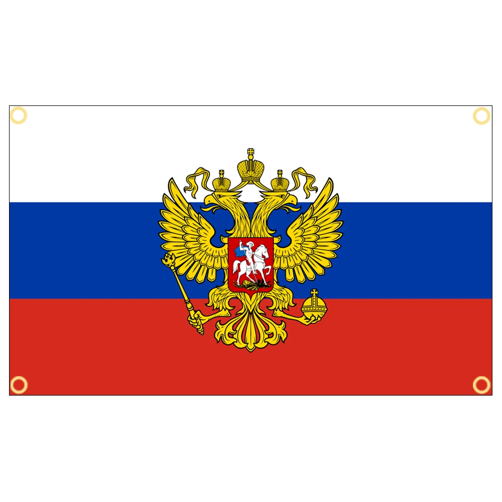 2×3FT Russian Federation Russia Emblem Flag Polyester Printed Banner Tapestry For Decor