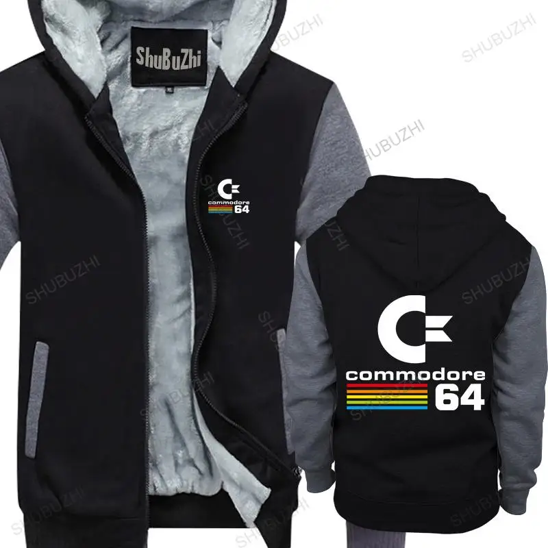 

Men thick hoodies pullover Commodore 64 Print jacket C64 SID Amiga Retro warm hoody homme bigger size