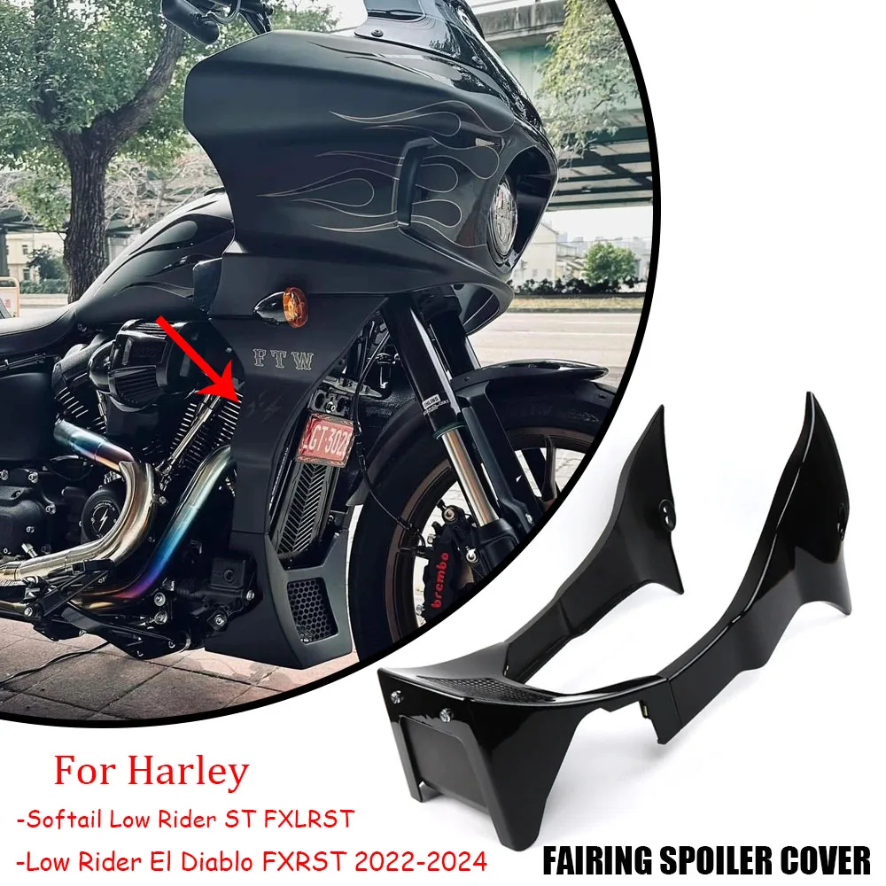 

For Harley Softail Low Rider ST & FXLRST 2022-2024 NEW Motorcycle Accessories Black ABS PlASTIC Fairing Spoiler Cover Kit