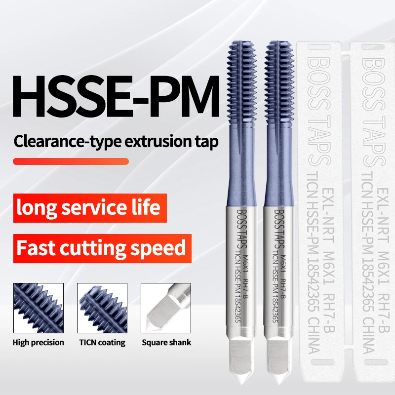BOSS TAPS HSSE-PM JIS Standard TICN Coating Roll Forming Tap M1 M2 M3 M4 M5 M6 M7 M8 M9 M10 M11 M12 Machine Screw Thread Taps