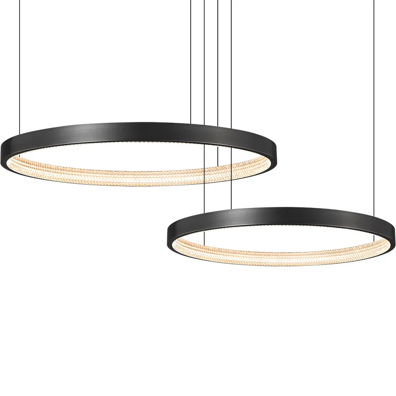 

All copper light luxury living room chandelier modern simple Nordic designer ring
