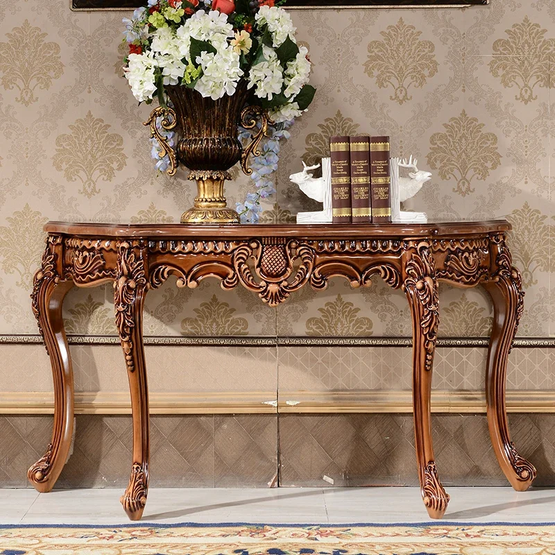 European style entryway high-end antique French style solid wood entryway cabinet handcrafted sofa