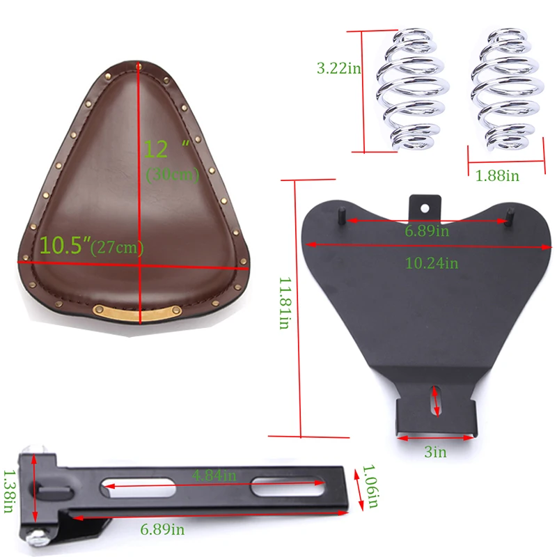 العالمي موتو بوبر دراجة نارية مقعد منفرد المروحية السرج خمر وسادة أجزاء ل هارلي ديفيدسون الحديد 883 سبورتستر سوفتيل #5