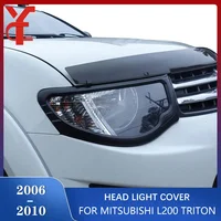 Cubierta de faros delanteros ABS para Mitsubishi L200 Triton 2006 2007 2008 2009 2010 2011 2012 2013 2014, accesorios de capó de lámpara
