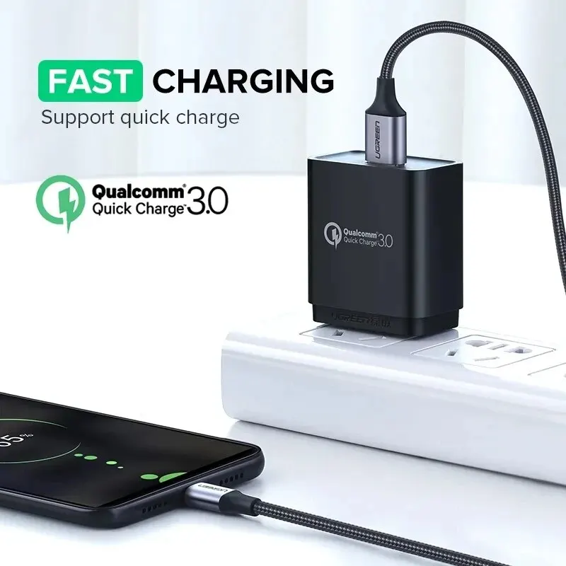 UGREEN 3A Fast Charging Cable Suitable For iPad Samsung Xiaomi Poco Magnetic USB-C Charger Data Cable Mobile Phone Cable