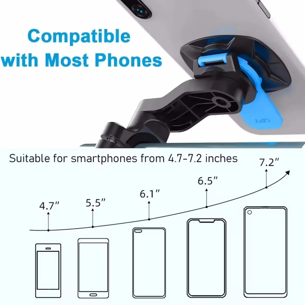 360° Fully Adjustable Universal Phone Holder Shock Absorption Motorcycle & Bicycle Navigation Mount for All Smartphone Sizes - view 3