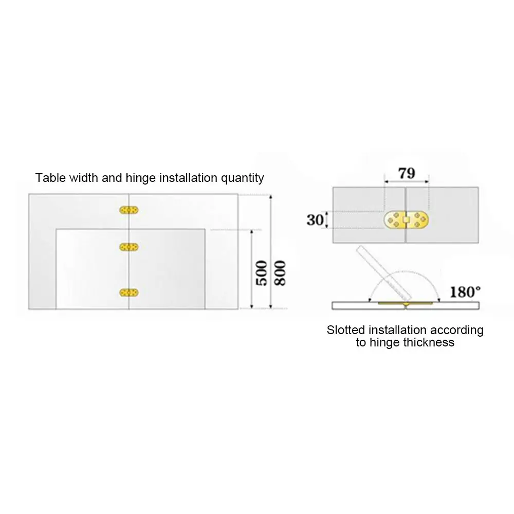 High Quality 180 degree Cabinet Hinges Door Hinge Flush Hinges Butterfly-shaped Door Semicircle