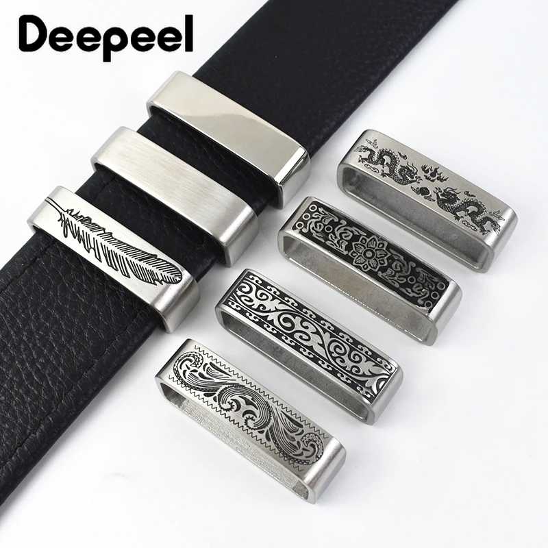 Deepeel 40mm Belt Loop Brushed Metal Solid Stainless Steel Strap 3.7-3.9cm Belts DIY Leather Craft Hardware Jeans Accessories