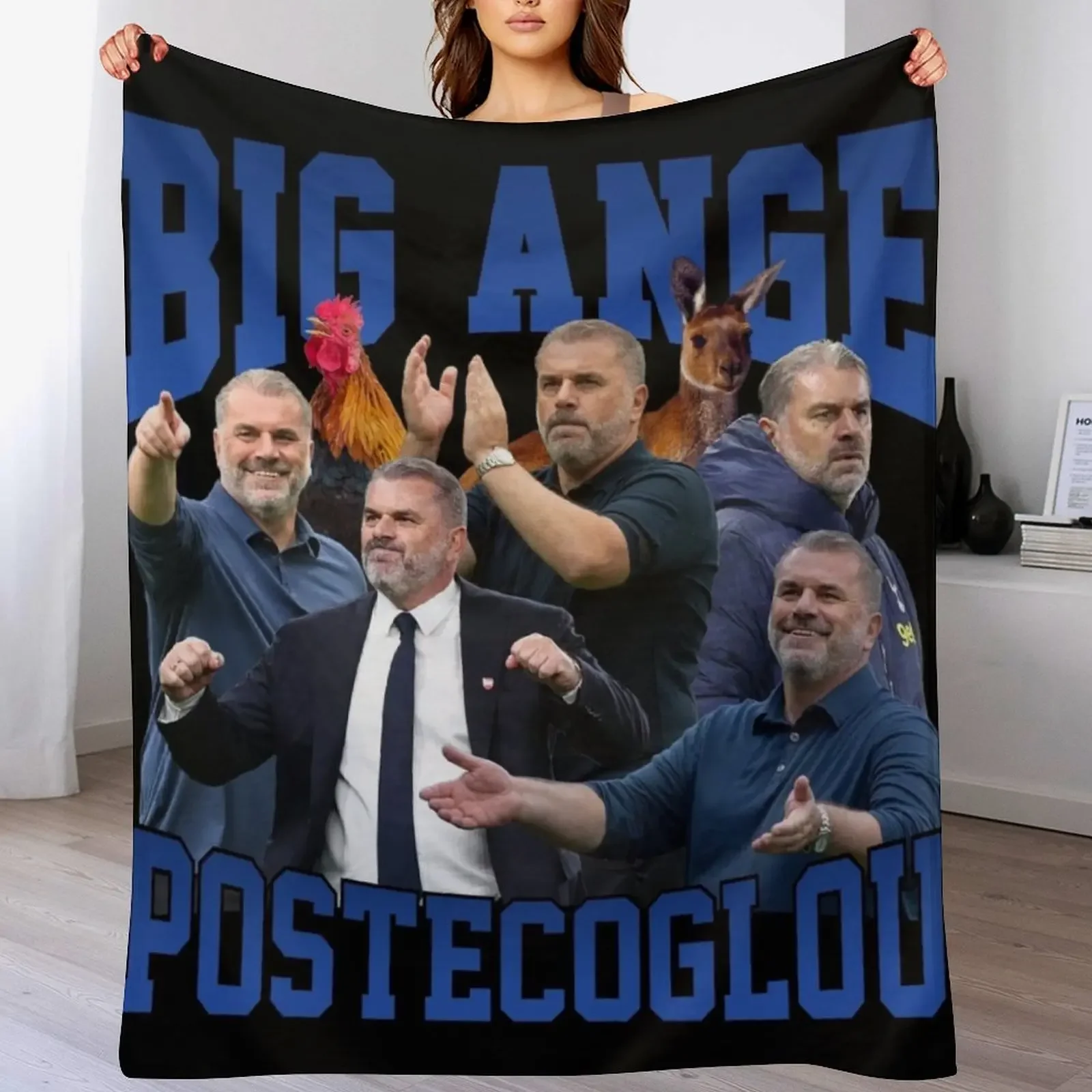 Big Ange Postecoglou Graphic Throw Blanket Softest warm winter Luxury Throw Blankets