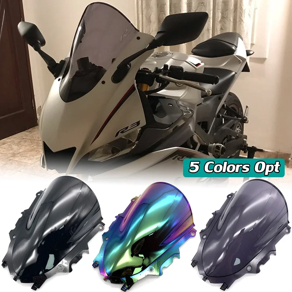 

Аксессуары для мотоциклов, лобовое стекло для Yamaha YZF R3 R25 YZF-R3 2019 2020 2021 2022 YZFR3, ветровой дефлектор с двойным пузырем