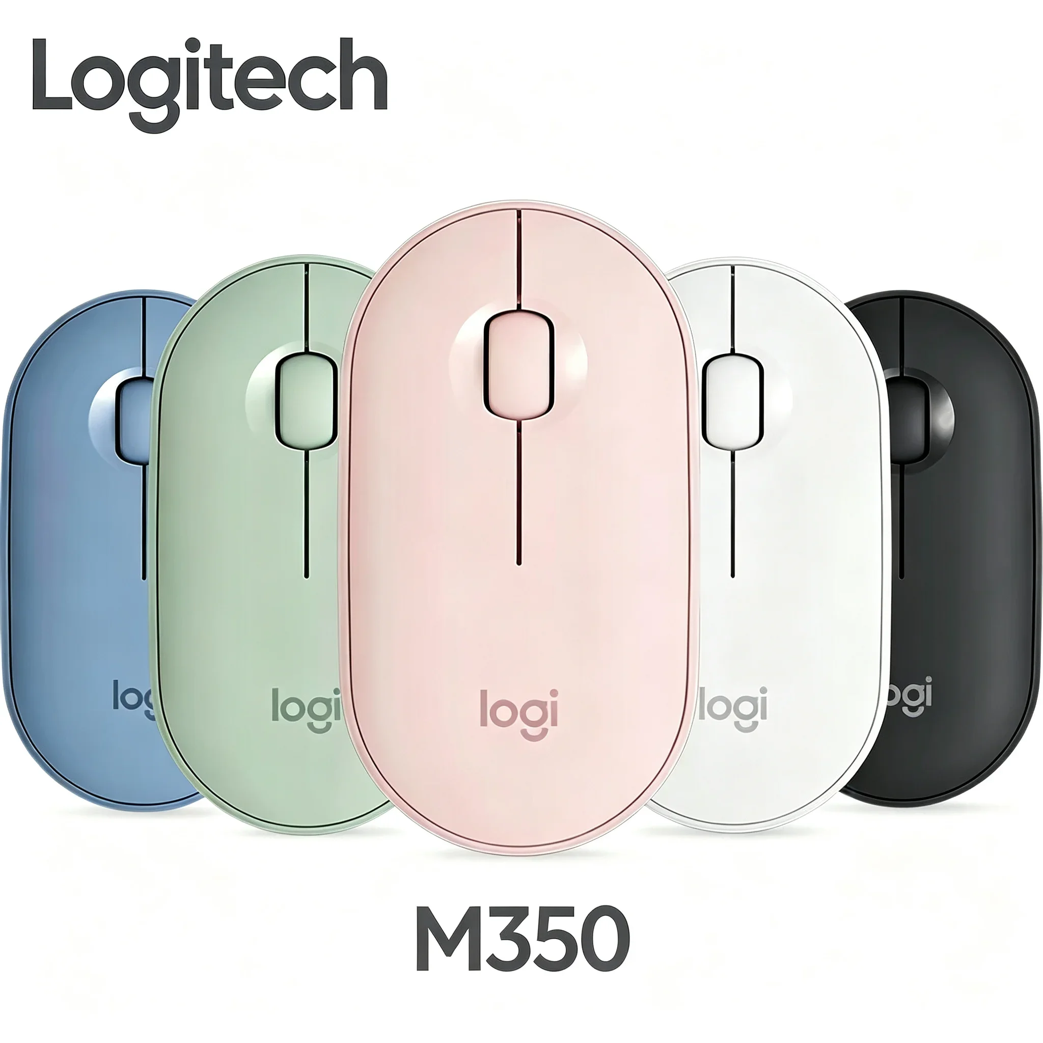 Logitech Pebble M350 Dual Mode Wireless Bluetooth 2.4G Silent Mice, Slim Fashion Office Mouse, 18 Months Battery For Laptop Tabl