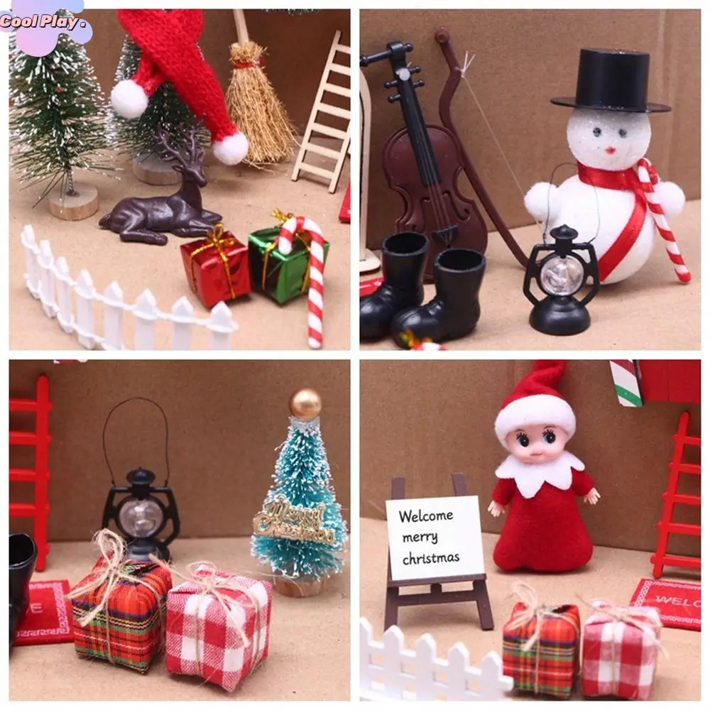 

String Hat DollHouse Elf Kit Mini Tree Wreath Fairy Toy House Miniature Scene Scene Model Miniature Elf Door Kids Toy