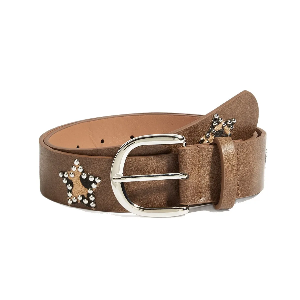 Brauner Pu-Gürtel Damenmode Casual All-Match Jeans Accessoires Metallniete Gürtel Gothic Retro Y2k Mädchen Dornschließe Bund