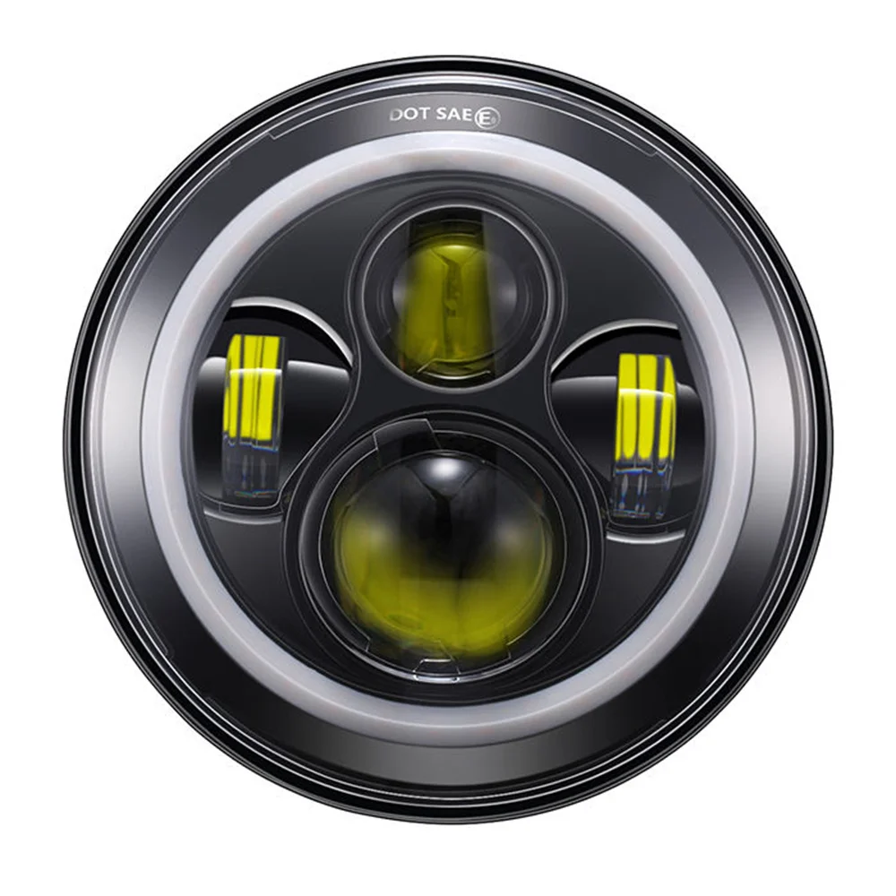 Motorcycle 7inch LED Headlight 4.5inch Halo Fog Lights for Harley Touring Road King Street Glide Accessories 7\