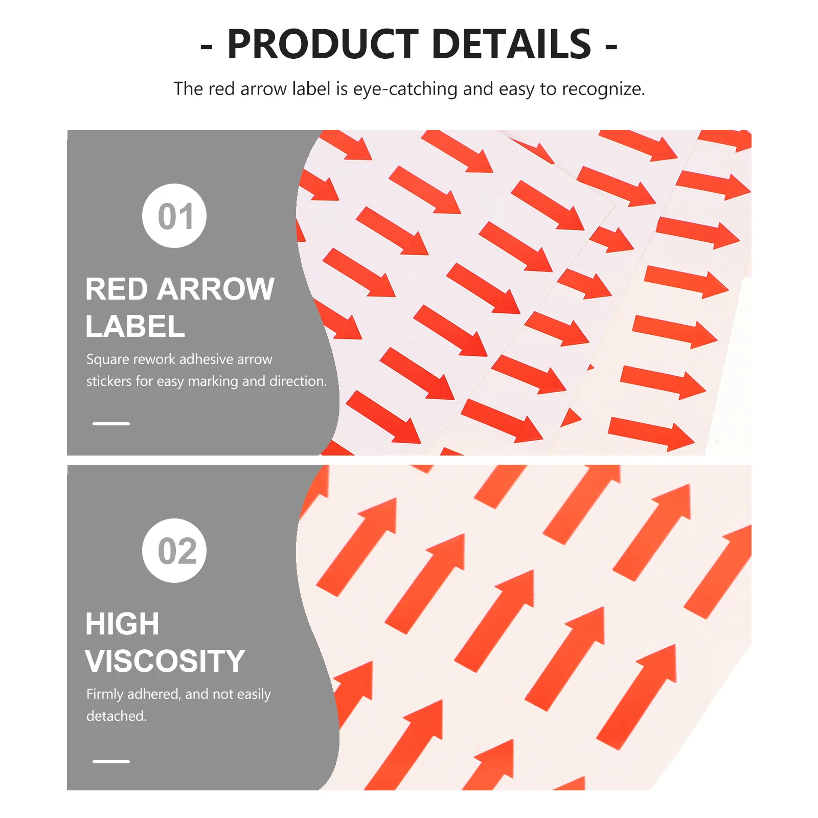 

50 Sheets Arrow Stickers Professional Self-Adhesive Direction Decals for Shops Hotels Supermarkets Factories Reliable Adhesive