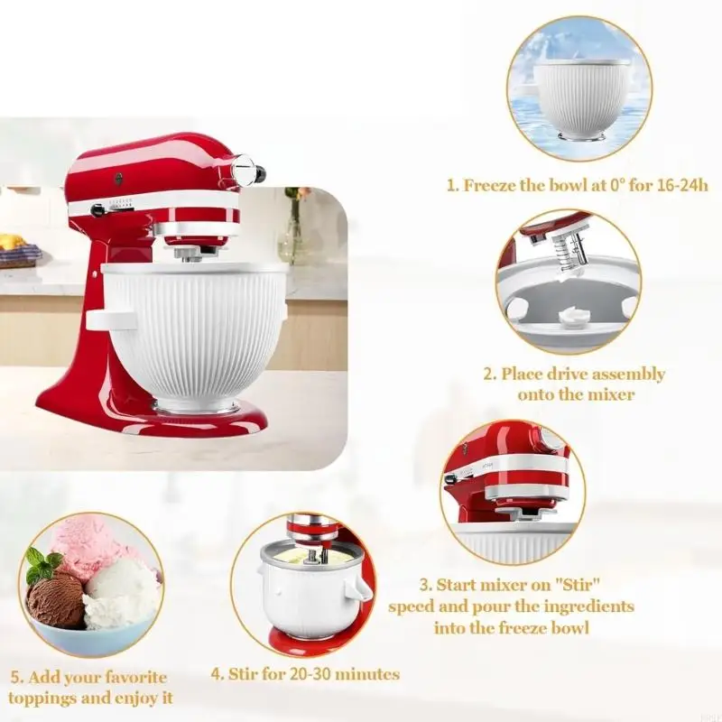 F92f مرفقات صانع الآيس كريم المخلوطات آيس كريم مزج الملمس البلاستيكي حامل مناسبة لنماذج 4.5QT 5QT 6QT