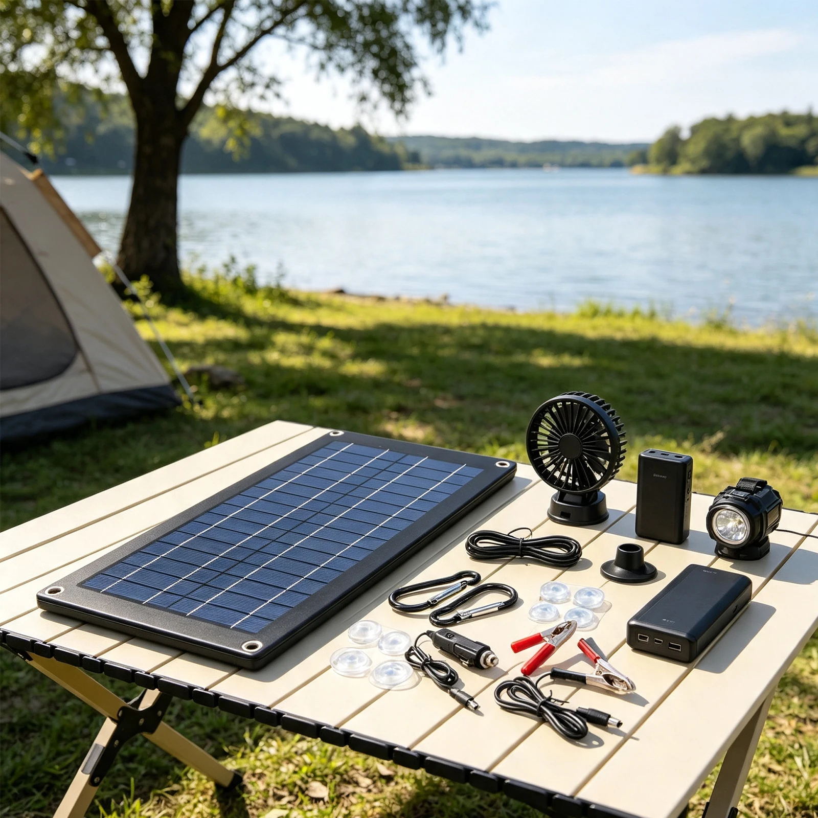 60W Black 18 Volt Solar Charger Reverse Discharge Prevention for versatile Charging Options Built-in Blocking Diodes