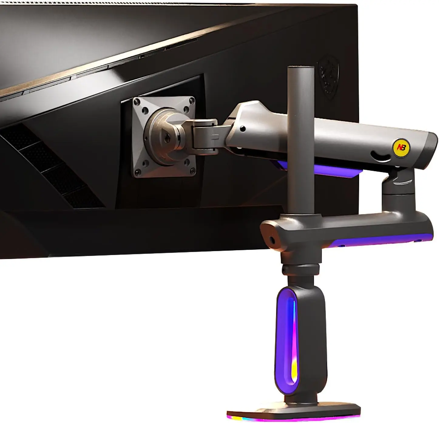 NB ERGONOMIC Gaming Monitor Arm for Flat/Ultrawide/Curved Monitors 32 to 60 Inch Heavy Duty Monitor Stand VESA Monitor Mount G80