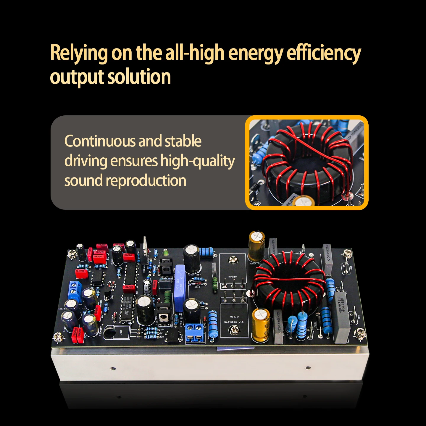 Uad500W High-Power Digital Amplifier Board Class D Mono Hifi Stage Audiophile-Grade High-Fidelity Finished Board view 4