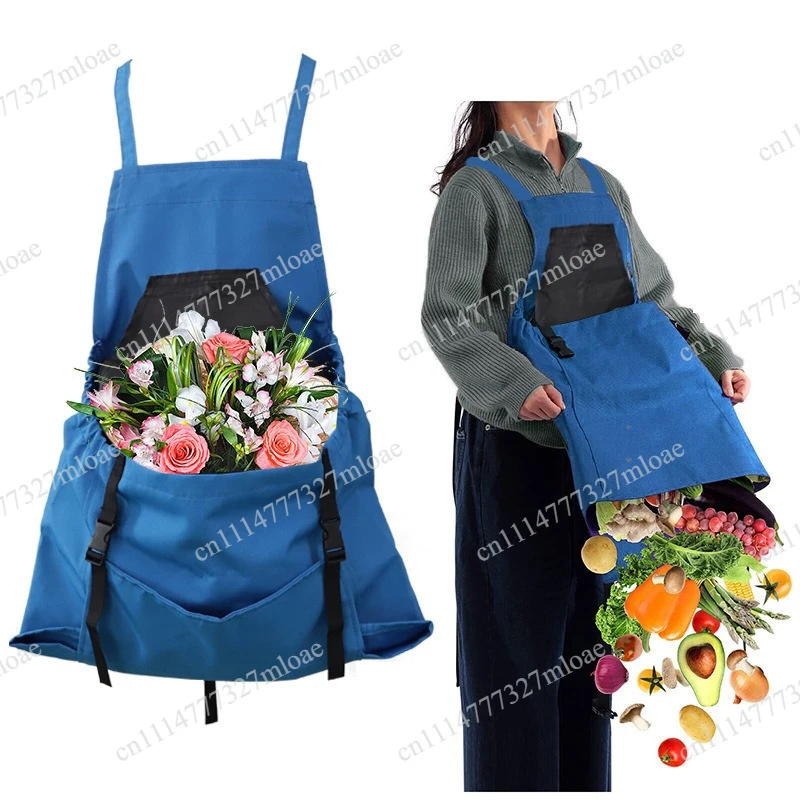 Outdoor Picking Large Pocket Apron Gardening Quick Release Harvesting Apron Backpack Tools Apron Picking Bag