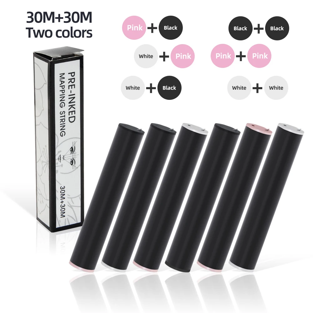 

Двухцветная нить для разметки бровей, 1 коробка, для татуажа и микроблейдинга, предварительно окрашенная PMU-нить