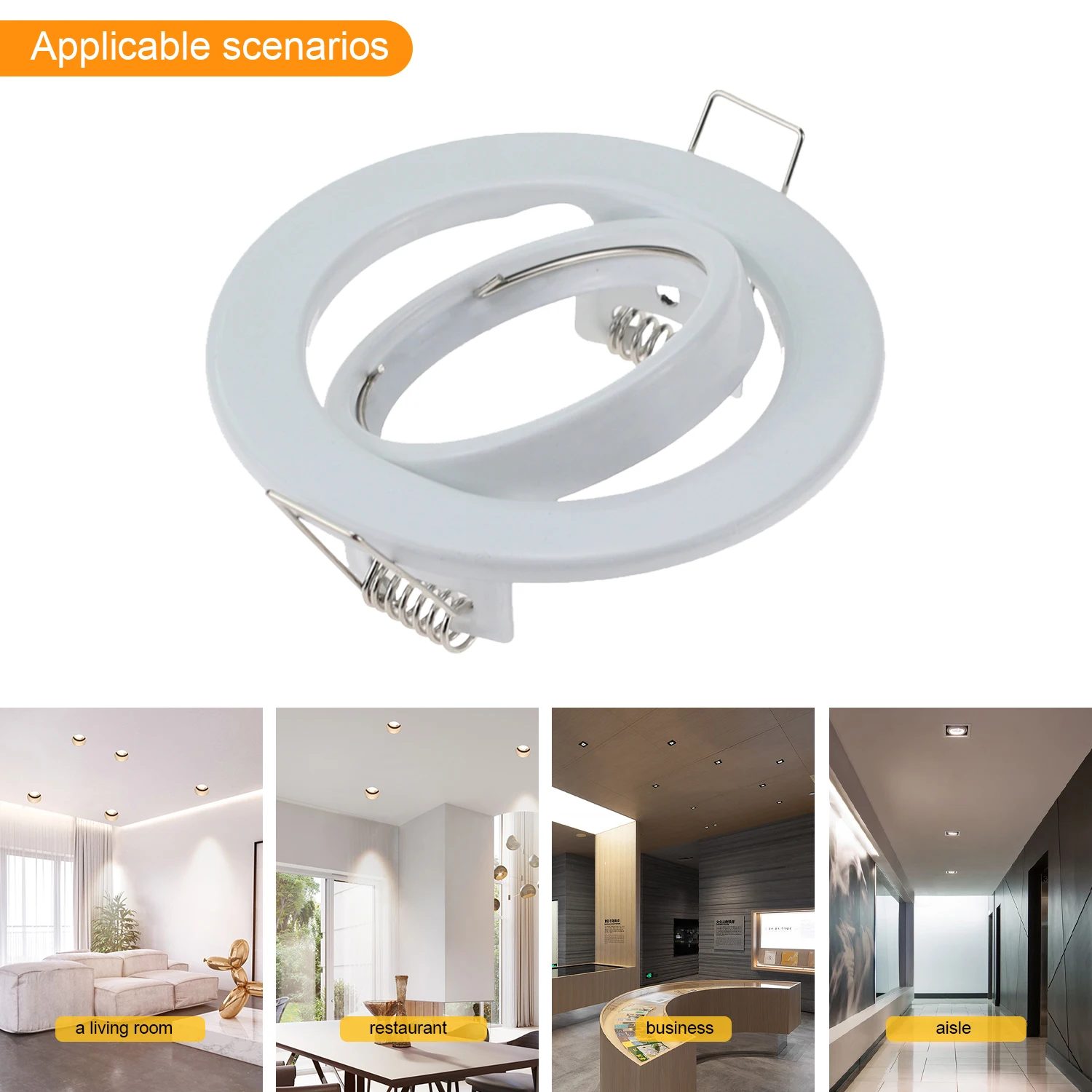 White Round GU10 Surface Mounting Aluminum Frame For Led  Fixtures Downlight MR16 Fitting Mounting Ceiling Spot Lights Frame