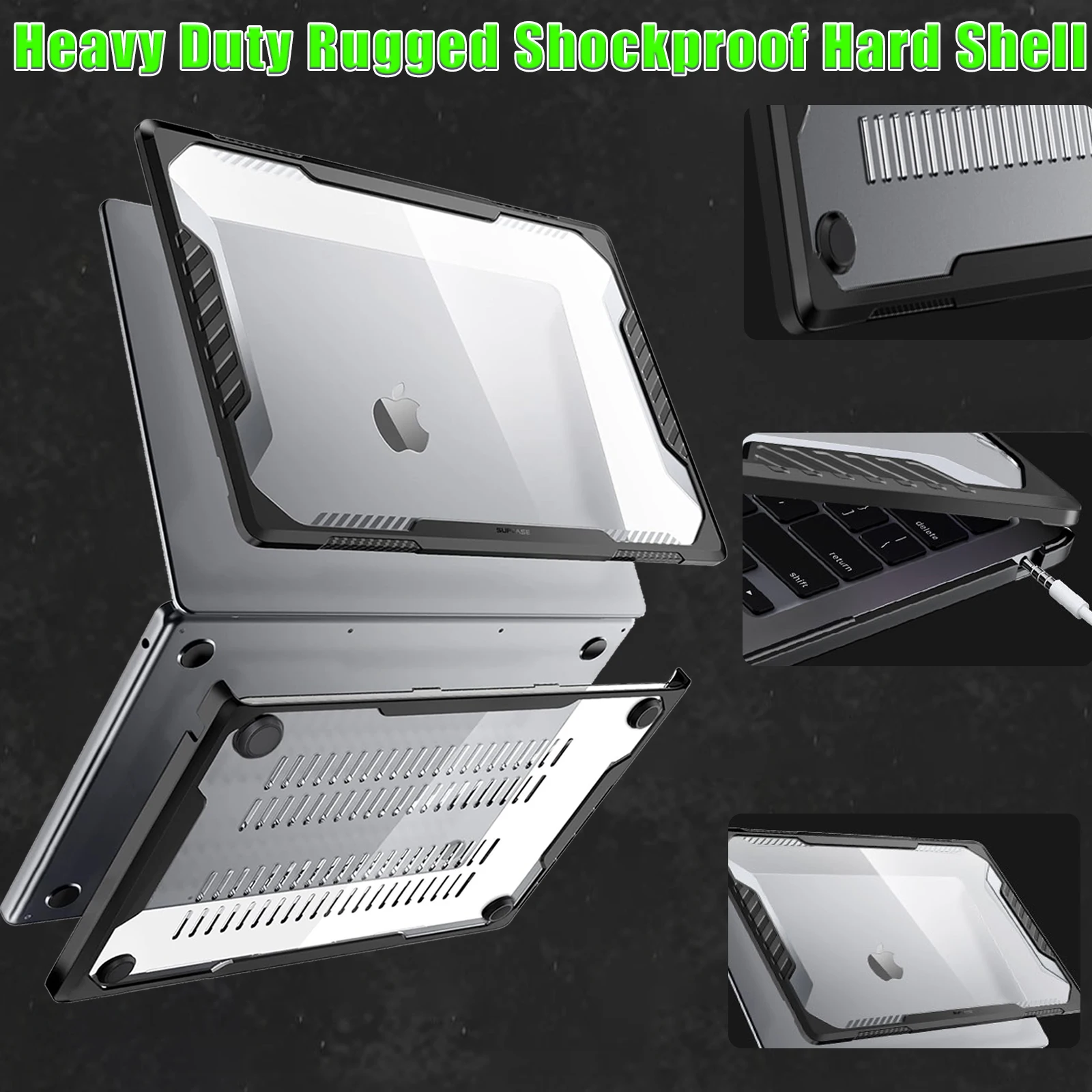 TPU Bumper Case Shockproof Hard Shell& Keyboard Protector For MacBook Air 13.6 Inch 2026-2022 M5 M4 A3240 / M3 A3113 / M2 A2681