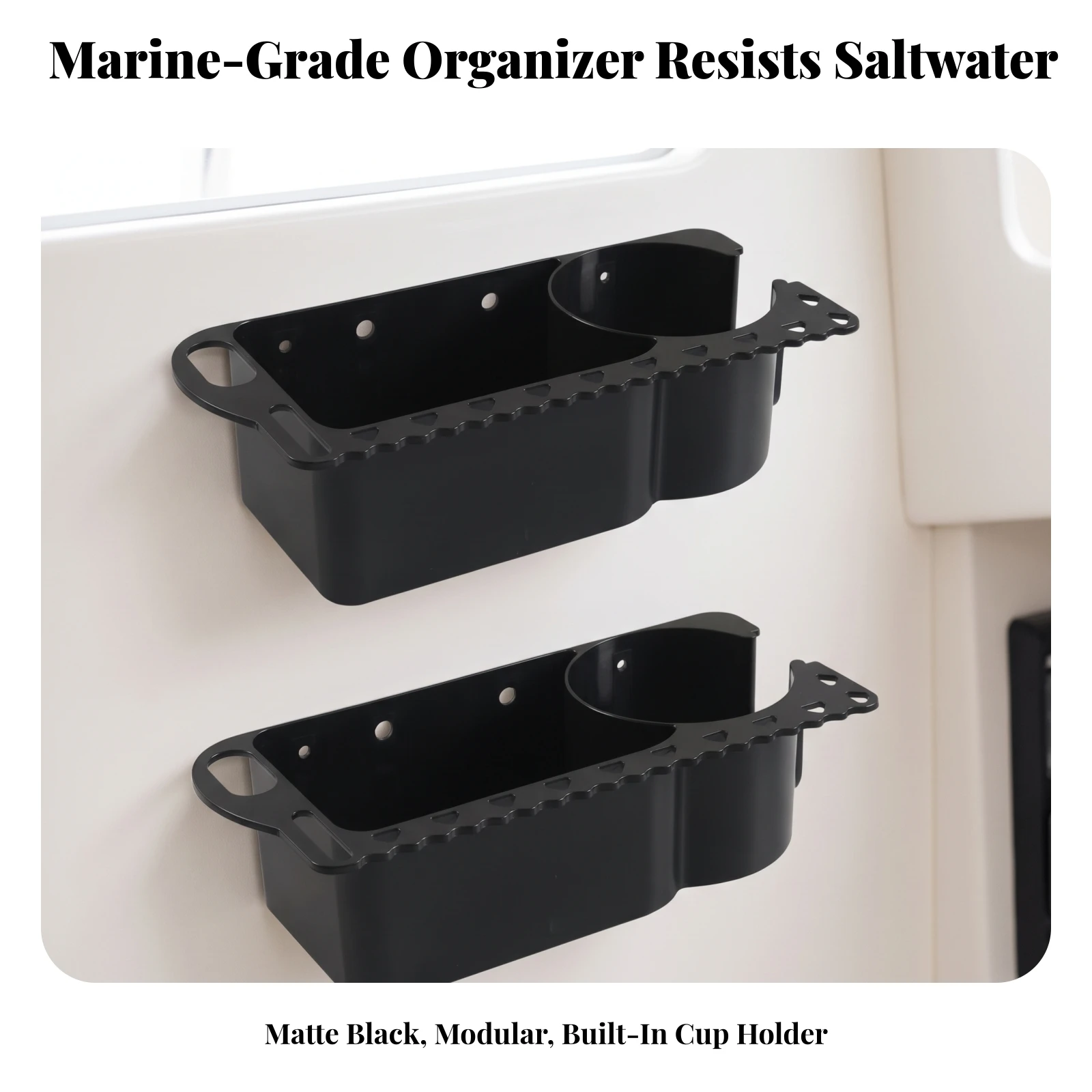 2 Pieces Boat Cup Holder Organizer Multifunctional Boat Organizer Organizer Rigid ABS Compact for Boaters, Boats, Yachts