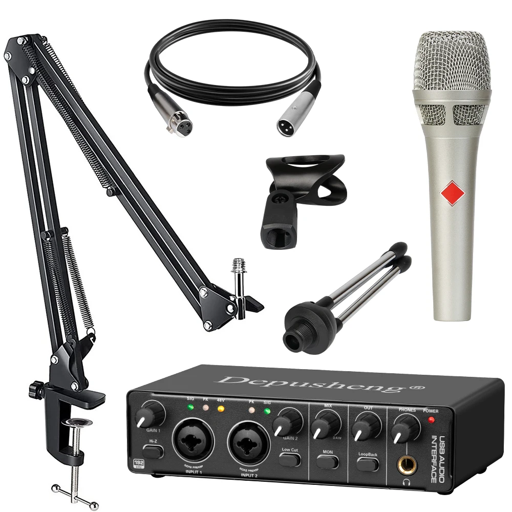 Audio-interface Depusheng MD22 professionele geluidskaart met monitoring elektrische gitaar live-opname voor studio zingen micro