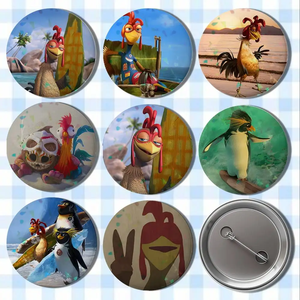 

Chicken J-Joe Surf Badges Button Round Creative Pin Brooch Badge Bag Decor Accessories Fans Collect Friends Gifts