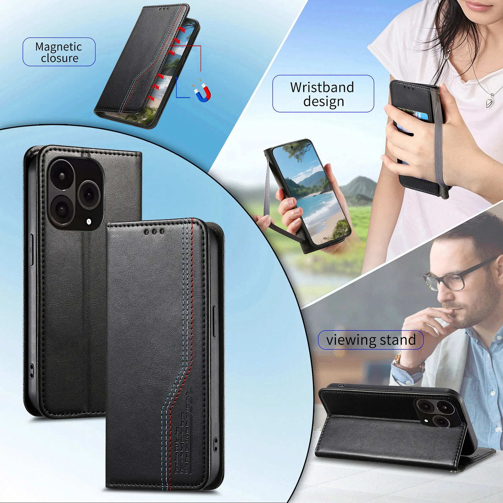 Luxury Magnetic Leather Wallet Card Phone Case For OnePlus 15 oneplus 15 Flip Wristband Holder Cover Bag Shockproof Back Cover