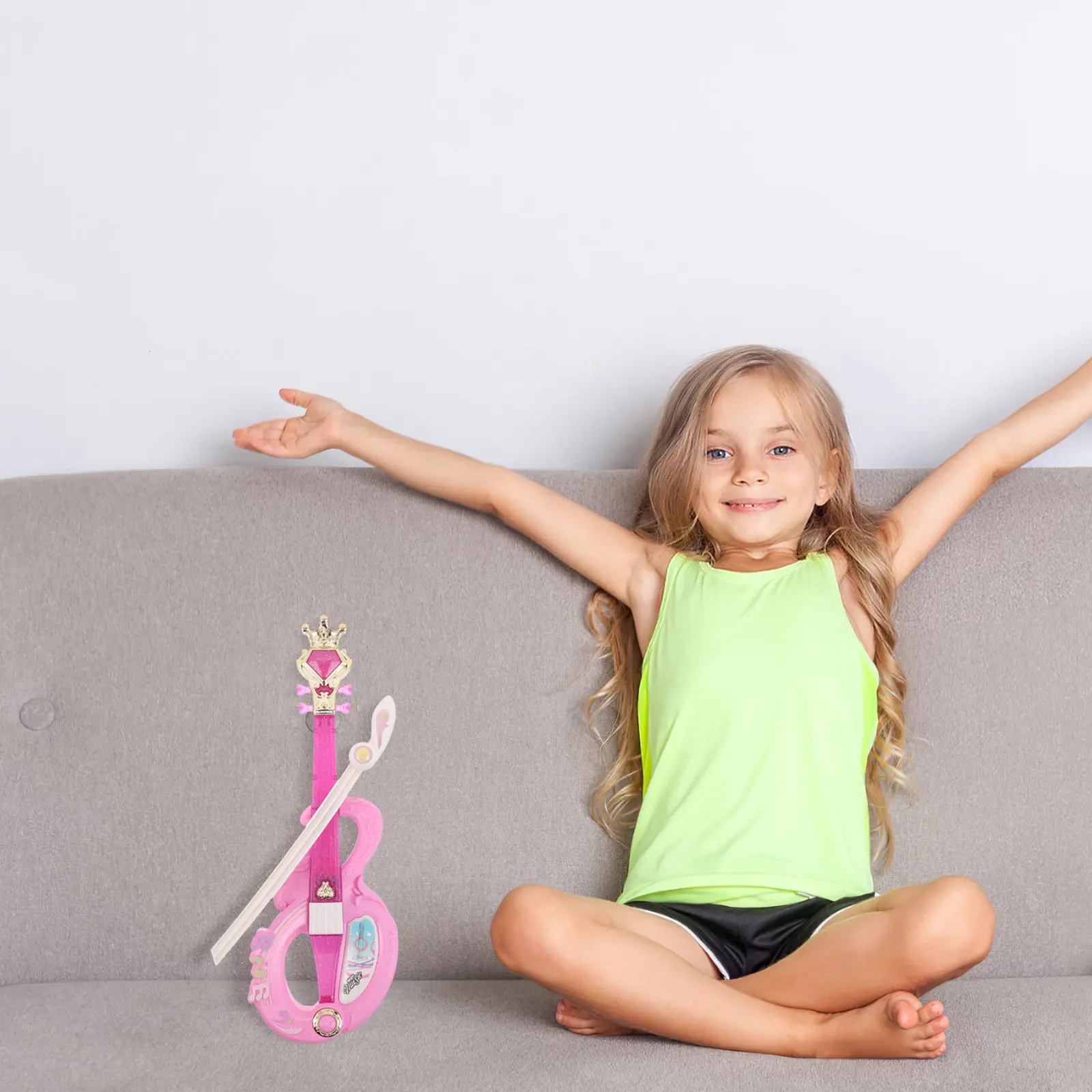 

Детская скрипка, реалистичный дизайн, легкий пластиковый музыкальный инструмент для ролевых игр, сценический реквизит, принадлежности для дня рождения