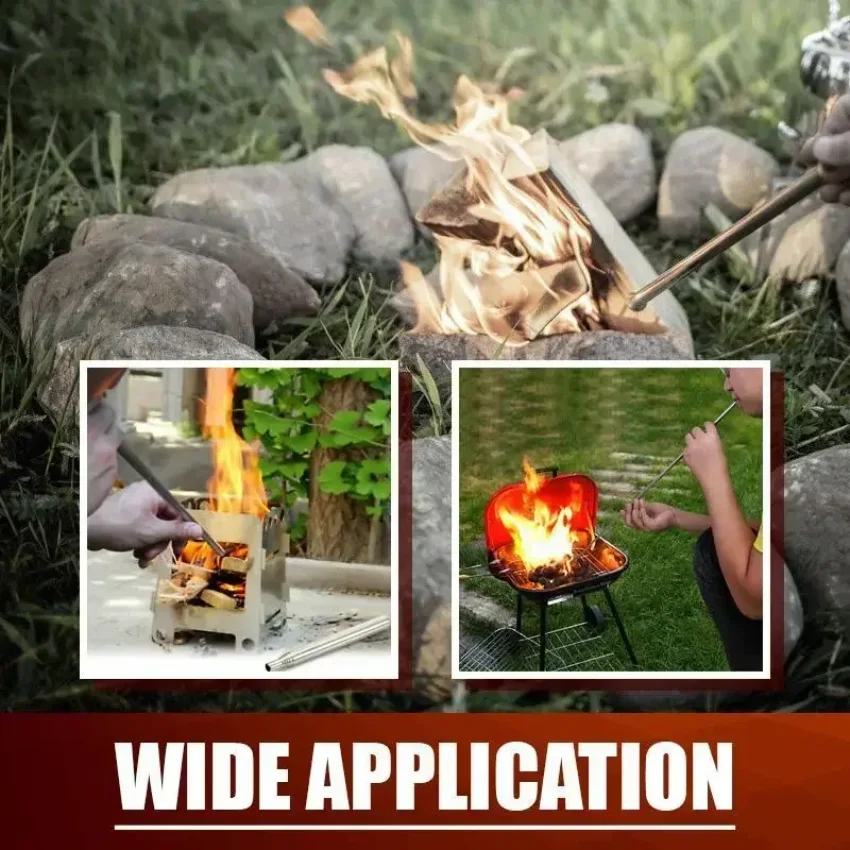 2pcsBlow Fire Tube Mouth Blowpipe Collapsible High Effective Tiny Outdoor Beach Garden Tool Camping Equipment Blowing Fire Stick