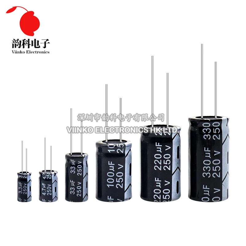 

5pcs 250V Aluminum Electrolytic Capacitor 1UF 2.2UF 3.3UF 4.7UF 10UF 22UF 33UF 47UF 100UF 220UF 330UF