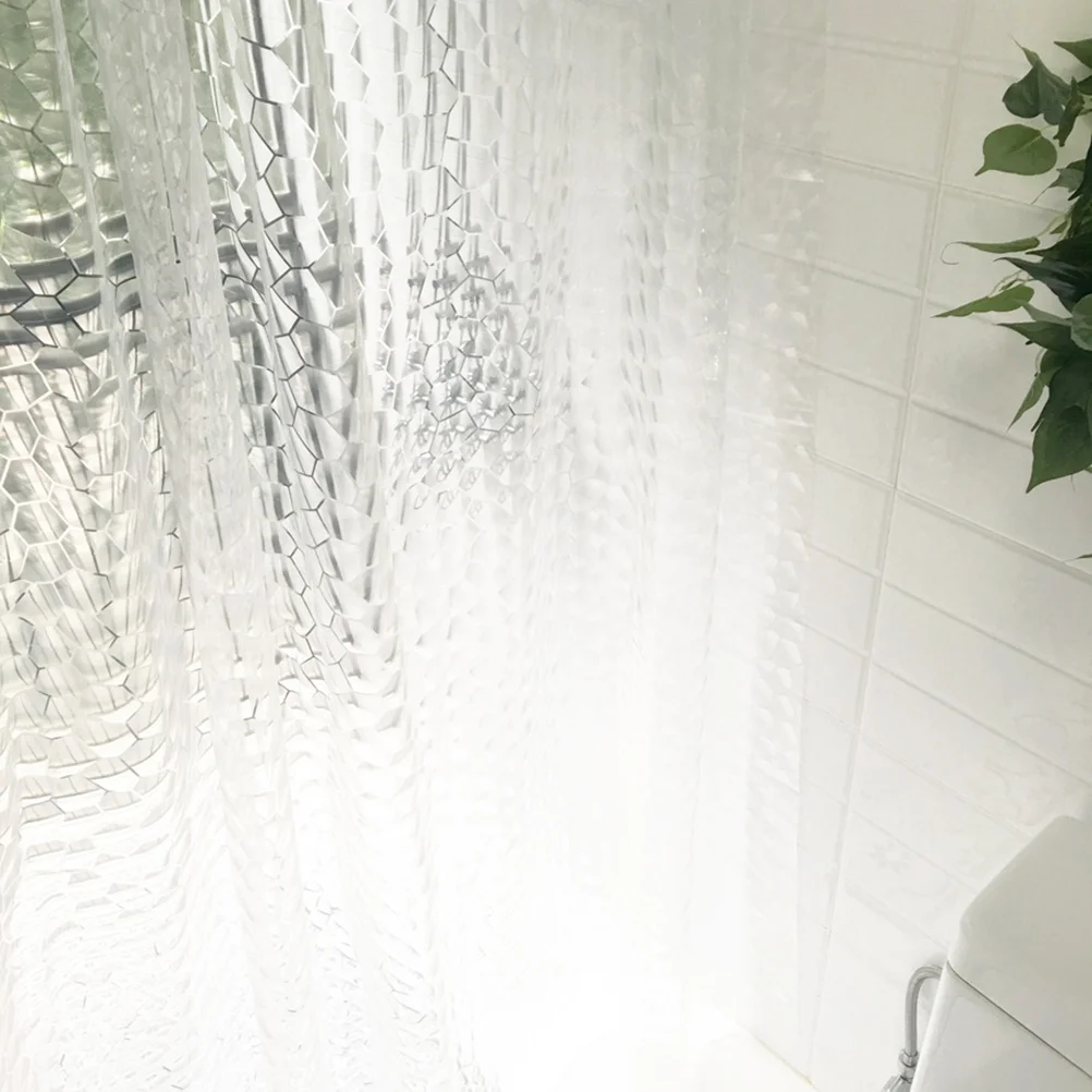

3D Clear Transparent Plastic Eva Thickened Shower Curtain Non Chlorinated Rust Resistant Bathroom Bath Shower Curtain
