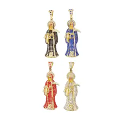 Santa Muerte Necklace Figaro Chain Santisma Muerte Pendant Men's/Women's Necklace