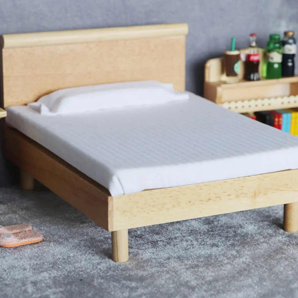 

1 шт. мини-кровать из дуба для детей, для самостоятельной росписи, с гладкой безопасной поверхностью, реалистичная имитация, аксессуар для детской комнаты