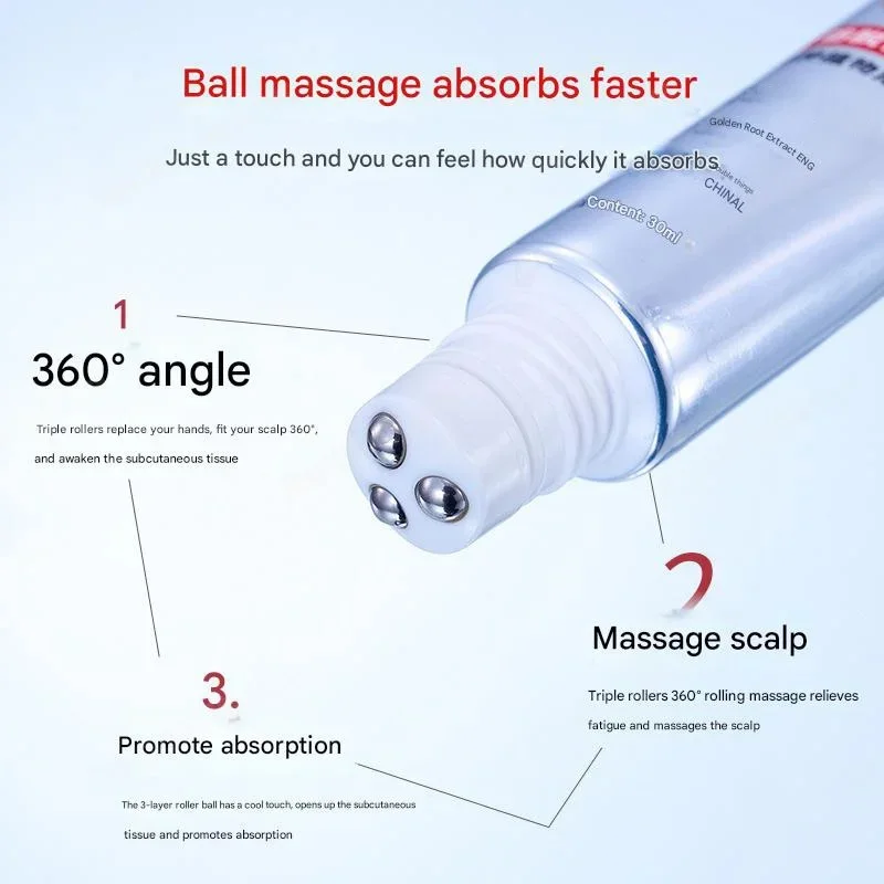 Имбирный массажный ролик для роста волос, сыворотка против выпадения волос, питающая кожу головы, активирует фолликулы, предотвращает облысение, плот укрепляет волосы