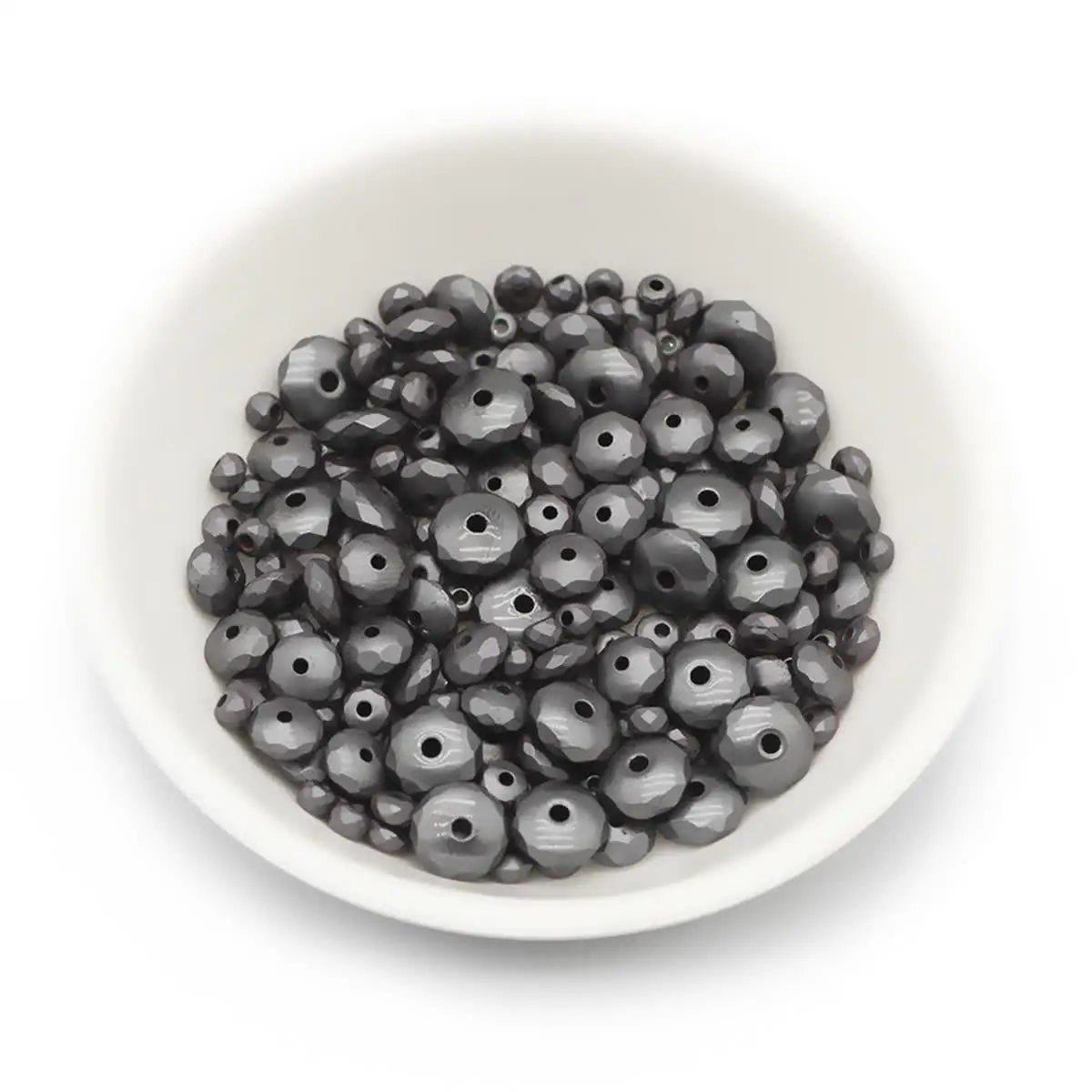 BTFBES Faceted Hematite Flat Round Loose Beads Natural Black Stone Ball Selectable 3/4/6/8/10MM Beads For Jewelry Bracelet DIY