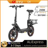DYU C4 Folding Electric Scooter 250W Motor 36V 10AH Battery 14 Inch Tires 25km/h Max Speed, 42km Range, Front & Rear Disc Brakes