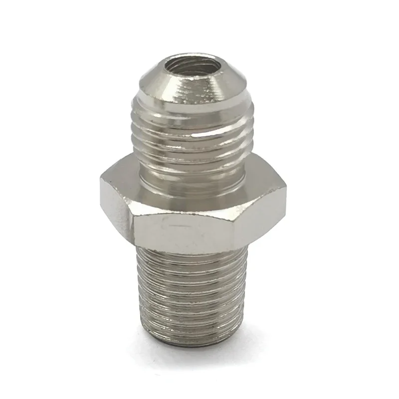 

6AN Male Flare to 1/4NPT 3/8NPT 1/8NPT Pipe Fitting Adapter Straight Steel silver for Oil Cooler Adapter