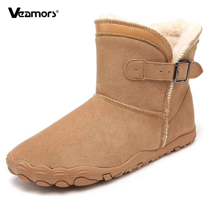 Plush Warm Women Snow Boots Non-slip Men Winter Hiking Shoes Outdoor Sneaker Fashion Ankle Boots Slip-on Cotton Shoes Size 35-46