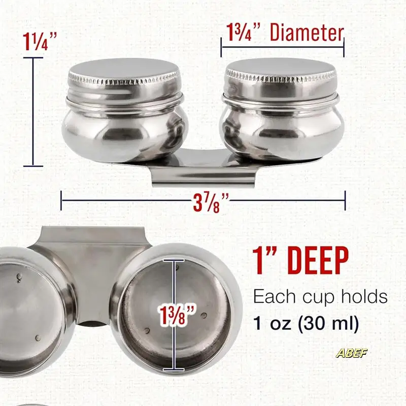 Taza de paleta con tapa, recipiente para pintura al óleo de doble cucharón de acero inoxidable, sin fugas, puede agitar paleta, paquete de 2