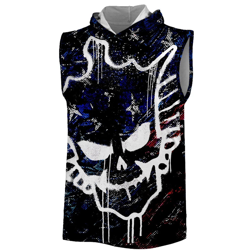 Men's Black Cody Rhodes Adrenaline Hooded Tank Men's Quick Dry Breathable Sports Tank Top Youth Street Casual Sleeveless Hoodie