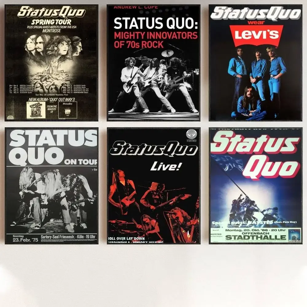Póster de Status Quo, póster de papel Kraft para Bar y Club, carteles Vintage, pintura artística de pared, pegatinas de estudio para dormitorio