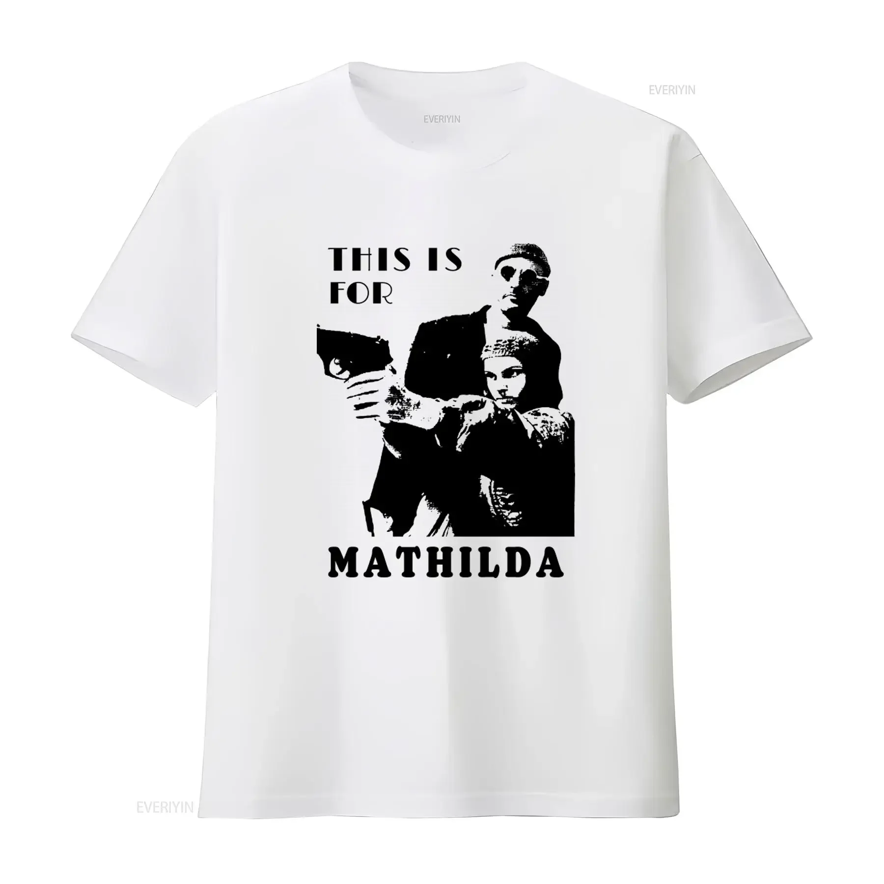 Leon the Professional T Shirt This is for Mathilda Film Natalie Portman Black White Screen  vintage Washed Comfortable Unisex
