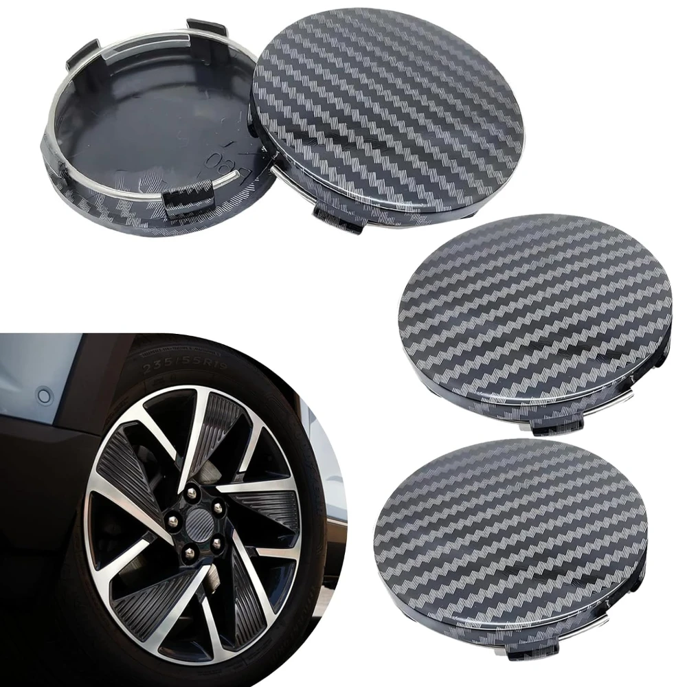 

4 PCS Car Wheel Center Cap, Wheel Center Hub Caps Modification Decoration ABS Snap-in Anti-Falling Fastening Center Caps